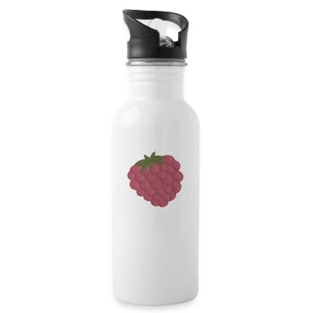Himbeere - Trinkflasche mit integriertem Trinkhalm - Weiß - Rechts