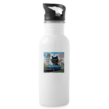 Cat on tour - I love Italy! - Pisa - Water bottle with straw - white - Right