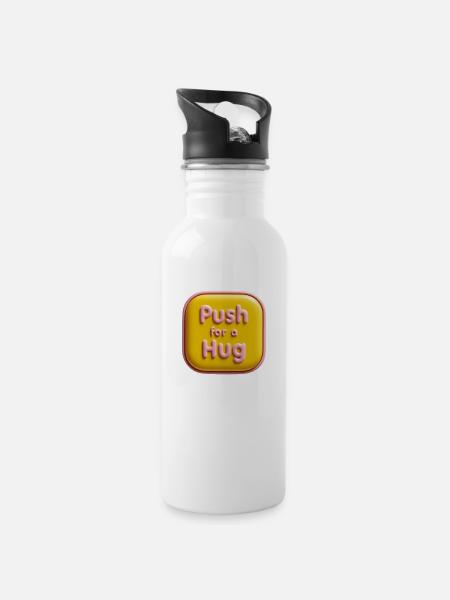Push for ahug - Water bottle with straw - white