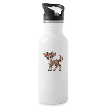 Girls stag png - Water bottle with straw - white - Right
