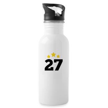 27 Year Star - 27th Anniversary Gift - Water bottle with straw - white - Right