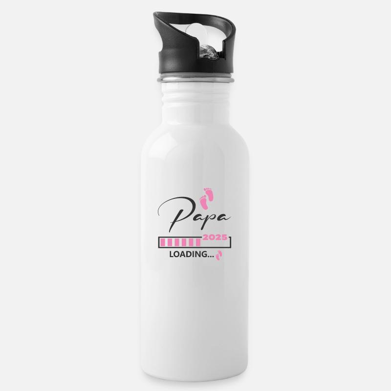 Papa 2025 loading - Water bottle with straw - white