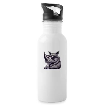Rhino Cool - Water bottle with straw - white - Right