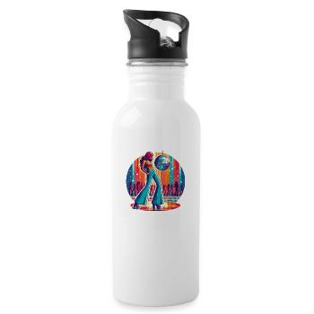 Disco fever - Water bottle with straw - white - Right