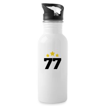 77 Years Star - 77th Anniversary Gift - Water bottle with straw - white - Right
