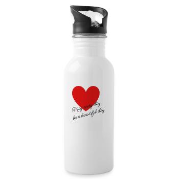 Heart shape - Water bottle with straw - white - Right