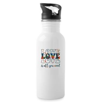 xoxo love you amore Blumen Frauen Valentinstag 14 - Trinkflasche mit integriertem Trinkhalm - Weiß - Rechts