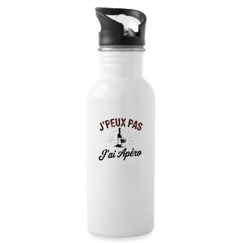 I Can't I Have Aperitif Geschenk Lustiger Humor - Trinkflasche mit integriertem Trinkhalm - Weiß - Rechts