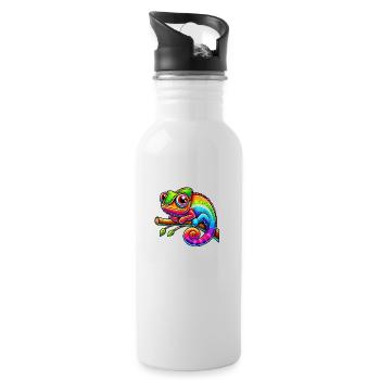 Chameleon Comic - Water bottle with straw - white - Right