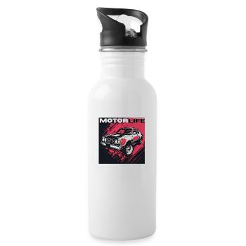 MOTORLIFE Red Passion - Gourde avec paille intégrée - blanc - Droite