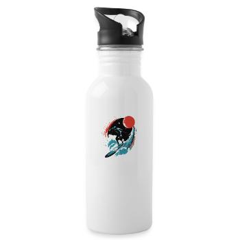 Surf cosmique - Gourde avec paille intégrée - blanc - Droite