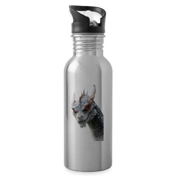 Drachen - Trinkflasche mit integriertem Trinkhalm - Lightsilver - Rechts