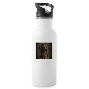 Black Animals - Dog - Water bottle with straw - white - Right
