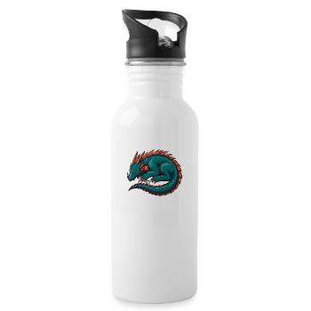 All fire, all lazy - Water bottle with straw - white - Right