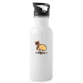 Ich bin ein riesiger Taco - Trinkflasche mit integriertem Trinkhalm - Weiß - Rechts