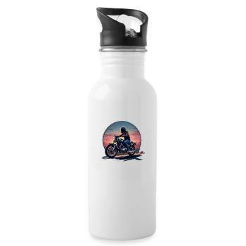Freiheit - Trinkflasche mit integriertem Trinkhalm - Weiß - Rechts