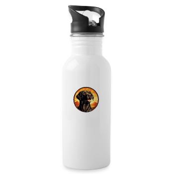 Hundefreund Labrador - Trinkflasche mit integriertem Trinkhalm - Weiß - Rechts