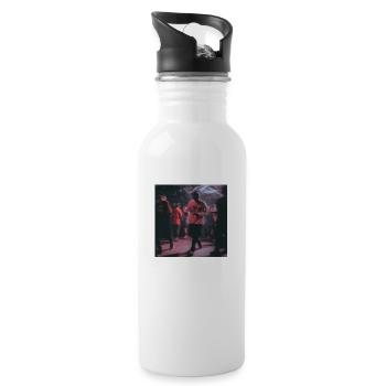 Techno dude - Trinkflasche mit integriertem Trinkhalm - Weiß - Rechts