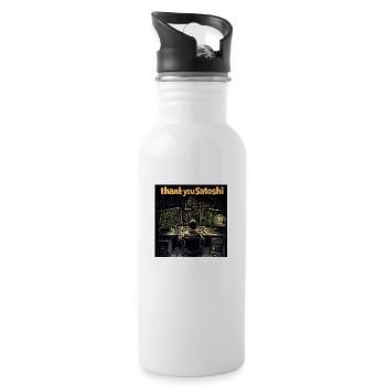 Thank you Satoshi! - Trinkflasche mit integriertem Trinkhalm - Weiß - Rechts