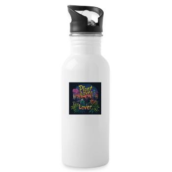 Canabis lover NewYork - Trinkflasche mit integriertem Trinkhalm - Weiß - Rechts