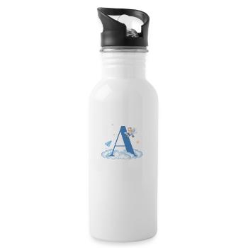 Brief an Blue Clouds Flugzeug Kind - Trinkflasche mit integriertem Trinkhalm - Weiß - Rechts