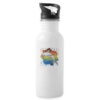 Delfin - Trinkflasche mit integriertem Trinkhalm - Weiß - Rechts