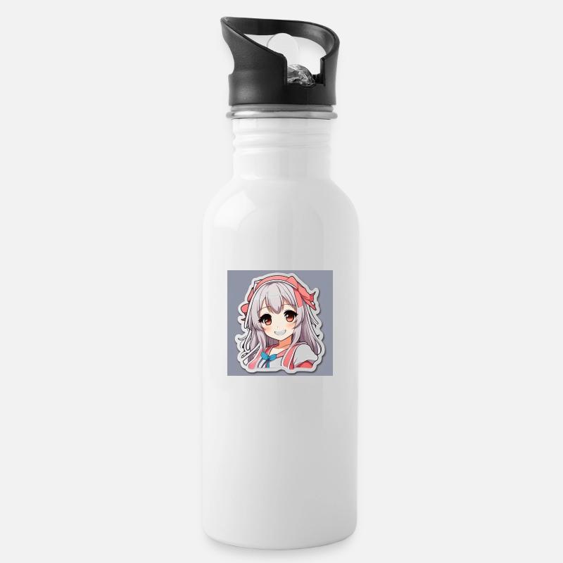 AUTOCOLLANTS ANIME SWS - Gourde avec paille intégrée - blanc
