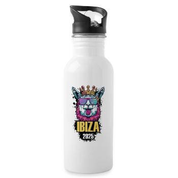 Ibiza 2025 Alpaka Party Urlaub - Trinkflasche mit integriertem Trinkhalm - Weiß - Rechts