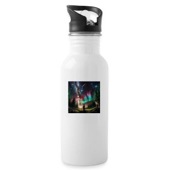 Lucía's Patronus - Water bottle with straw - white - Right