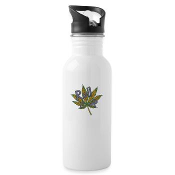 Roll it up, light it up - Water bottle with straw - white - Right