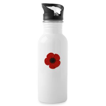 Flowers - Water bottle with straw - white - Right