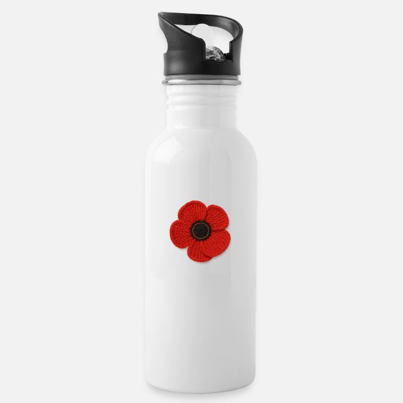Fleur - Gourde avec paille intégrée - blanc