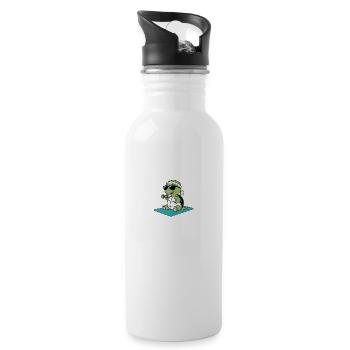 Funny Turtle Gym T-Shirt – Shell Yeah - Trinkflasche mit integriertem Trinkhalm - Weiß - Rechts