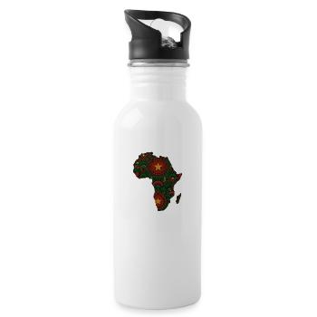 Afrika - Trinkflasche mit integriertem Trinkhalm - Weiß - Rechts