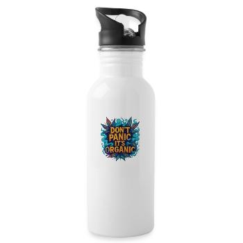 Don‘t panic - Trinkflasche mit integriertem Trinkhalm - Weiß - Rechts