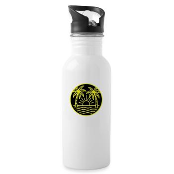 Island Palm Tree Holidays - Water bottle with straw - white - Right