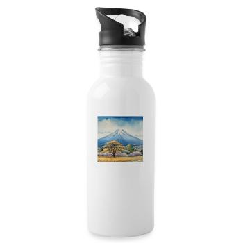 Spring view of Fuji - Water bottle with straw - white - Right