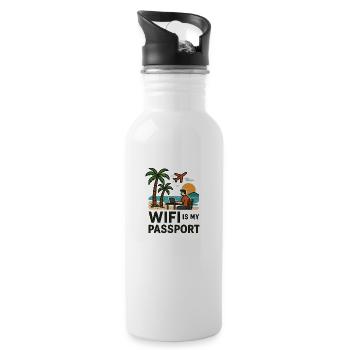 REMOTE-LEBEN - Trinkflasche mit integriertem Trinkhalm - Weiß - Rechts