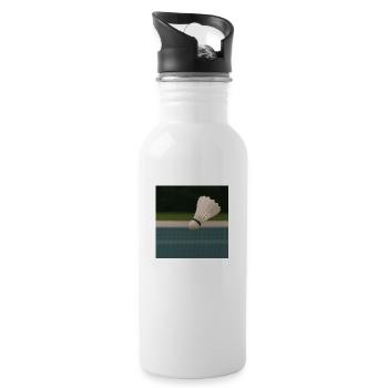 Sportarten - Badminton - Trinkflasche mit integriertem Trinkhalm - Weiß - Rechts