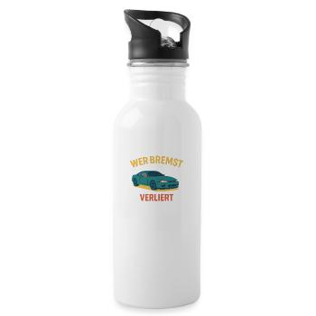 Who brakes loses - Water bottle with straw - white - Right