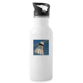 Sportarten - Badminton - Trinkflasche mit integriertem Trinkhalm - Weiß - Rechts