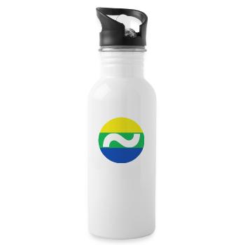 Wave Flag | ~NU relations | Vector - Water bottle with straw - white - Right