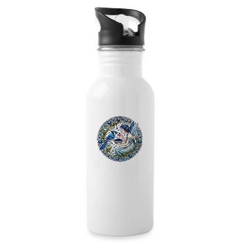 Blauhäher Fee - Trinkflasche mit integriertem Trinkhalm - Weiß - Rechts