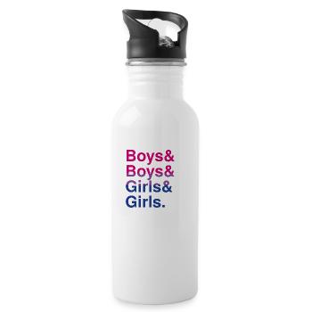 Boys & Girls: fierté bisexuelle swiftie - Gourde avec paille intégrée - blanc - Droite
