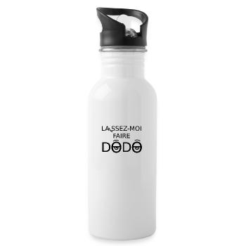 LAISSEZ-MOI FAIRE DODO ! (sommeil,sieste) noir - Gourde avec paille intégrée - blanc - Droite