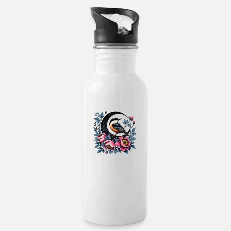 Küken ein Dee - Trinkflasche mit integriertem Trinkhalm - Weiß