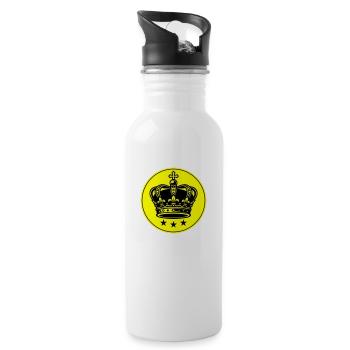 Krone Symbol - Trinkflasche mit integriertem Trinkhalm - Weiß - Rechts