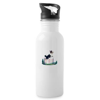 Agility Aussi - Trinkflasche mit integriertem Trinkhalm - Weiß - Rechts