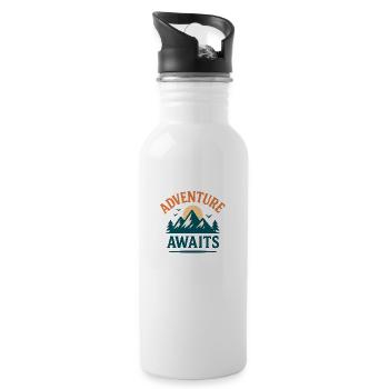 Adventure Awaits – Explore More - Gourde avec paille intégrée - blanc - Droite