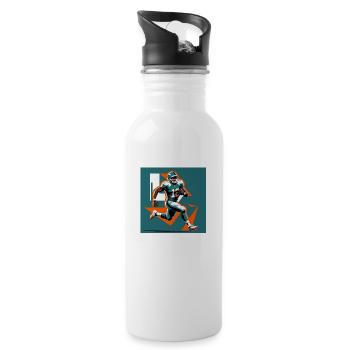 Football - Trinkflasche mit integriertem Trinkhalm - Weiß - Rechts